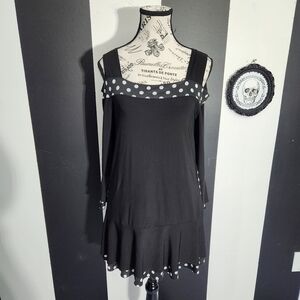 Elegant Black Polka Dot Women's Tunic